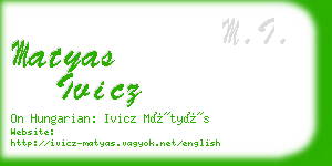 matyas ivicz business card